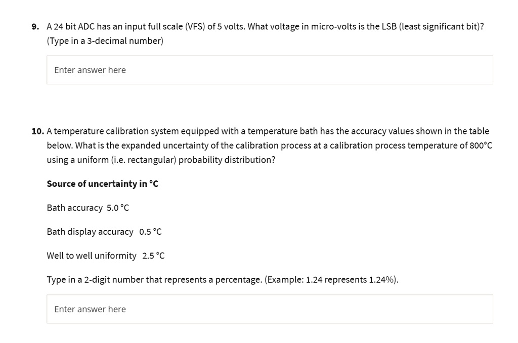 SOLVED A temperature calibration system equipped with a temperature
