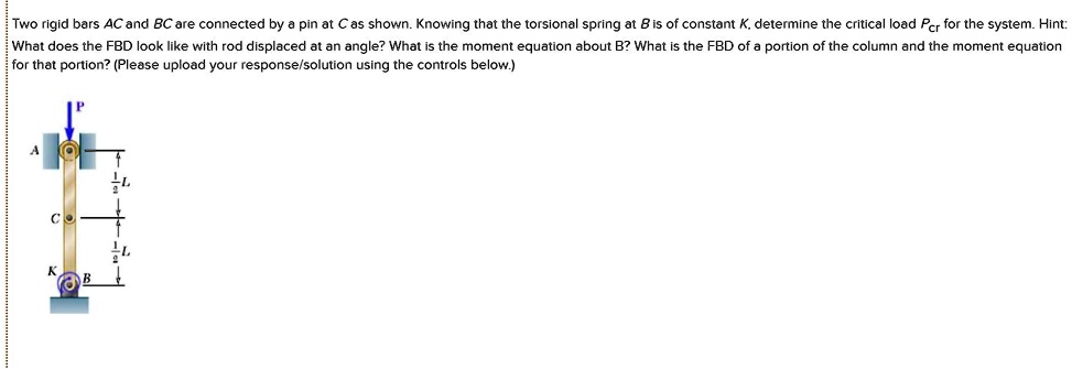 Two rigid bars AC and BC are connected by a pin at C as shown. Knowing ...