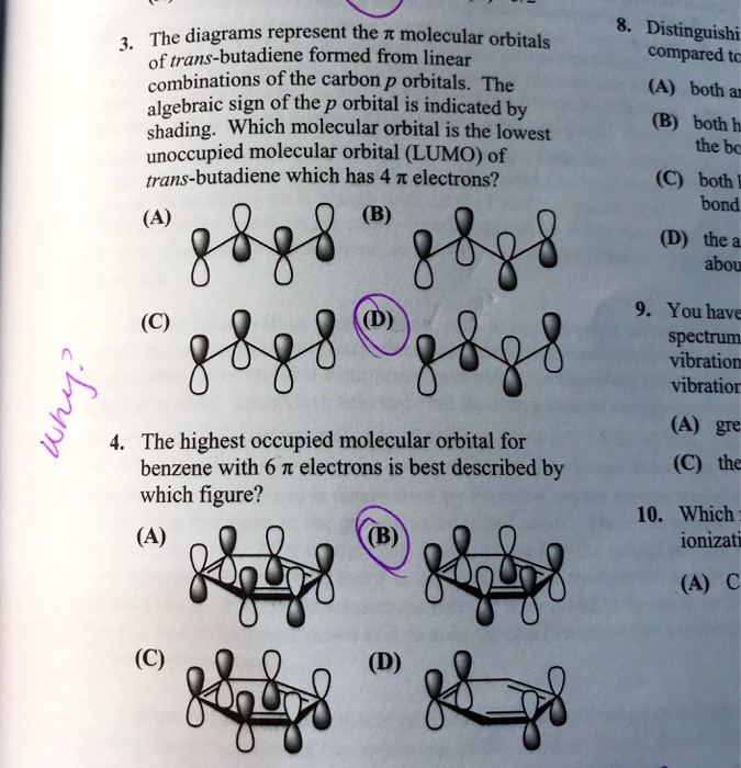 SOLVEDThe diagrams represent the I molecular orbitals of trans