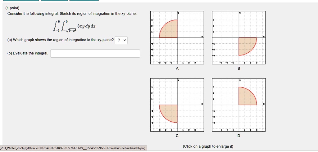 (1 point) Consider the following integral. Sketch its region of ...