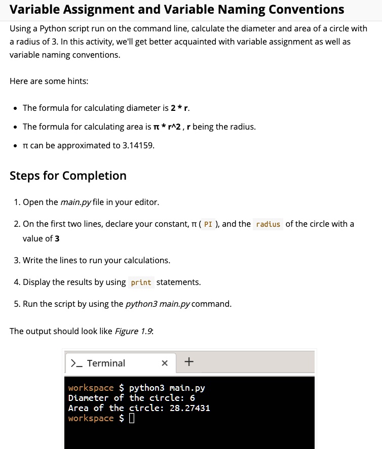 SOLVED: Variable Assignment and Variable Naming Conventions Using a ...