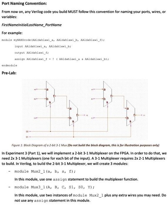 SOLVED Port Naming Convention From now on, any Verilog code you build