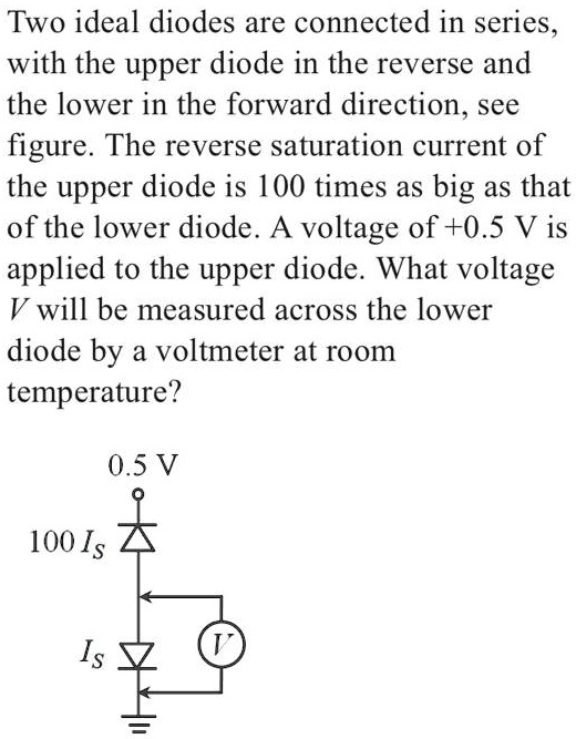 SOLVED Two ideal diodes are connected in series, with the upper diode