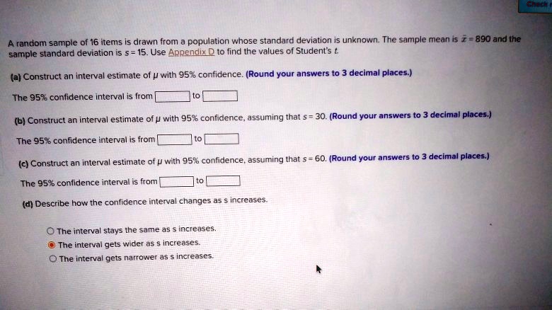 SOLVED: A random sample of 16 items drawn from population whose ...