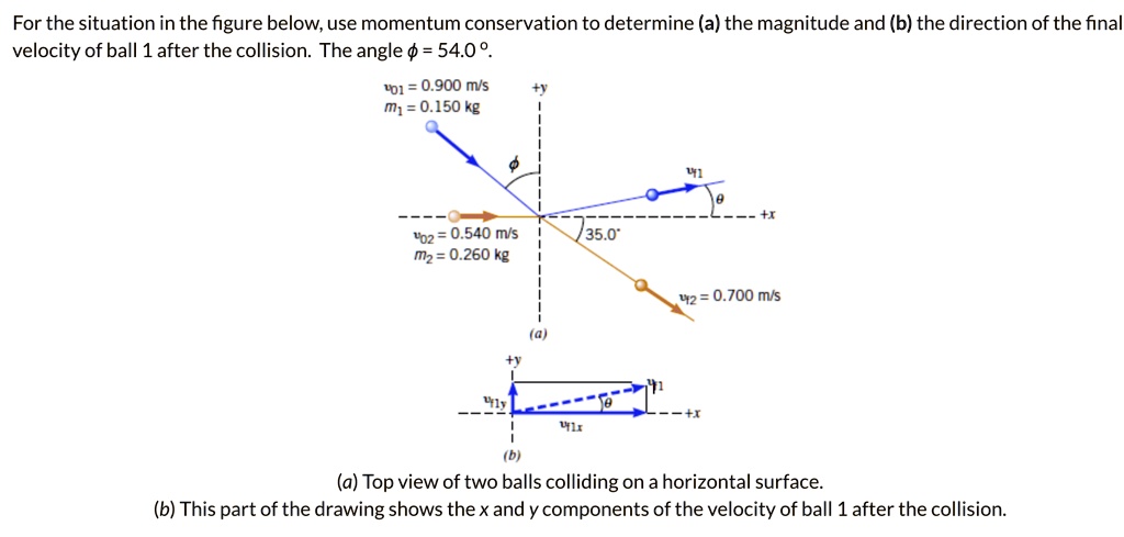 For the situation in the figure below, use momentum conservation to ...