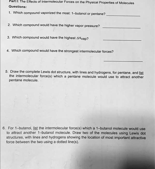 SOLVED ca you please help artThe Effects of Intermolecular Forces on