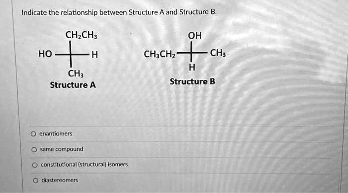 SOLVED: Indicate The Relationship Between Structure A And Structure B ...