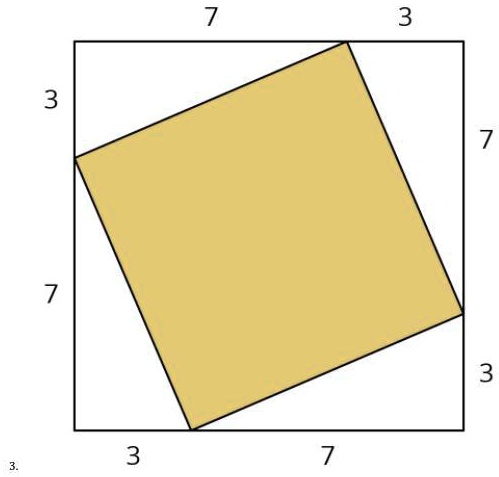 SOLVED: 'Find the area of each shaded square (in square units). 3 3 3'