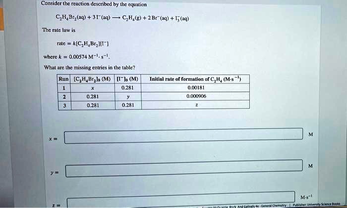 SOLVED Consider the reaction described by the equation CHBr aq