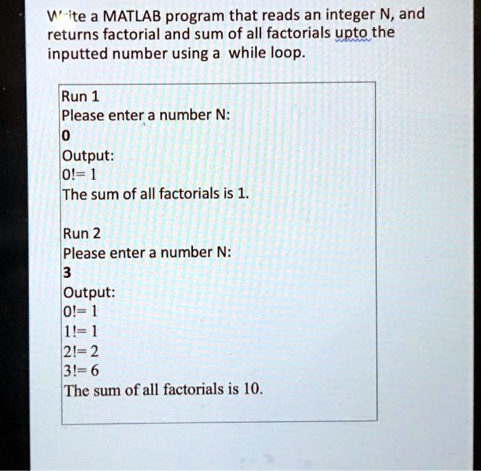 using matlab please v ite a matlab program that reads an integer n and ...