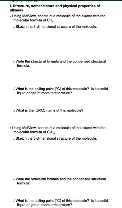 SOLVED: Structure Nomenclature And Physical Properties Of Alkanes Using ...