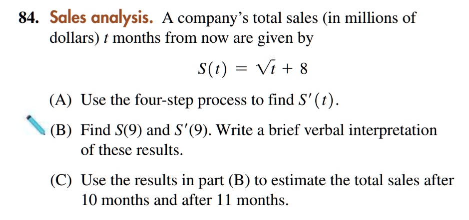 SOLVED: 84. Sales Analysis. A Company's Total Sales (in Millions Of ...