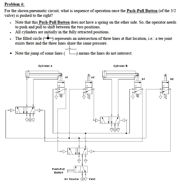 SOLVED: Problem 4: For the shown pneumatic circuit, what is the ...