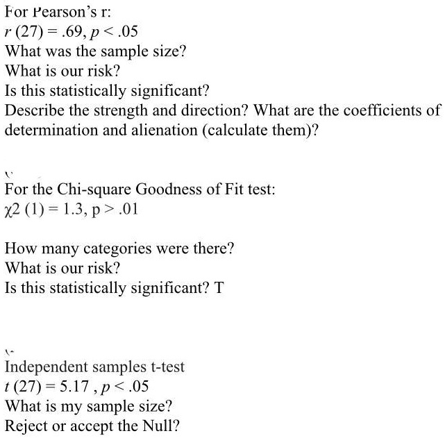 SOLVED For Pearson S R 27 69 p