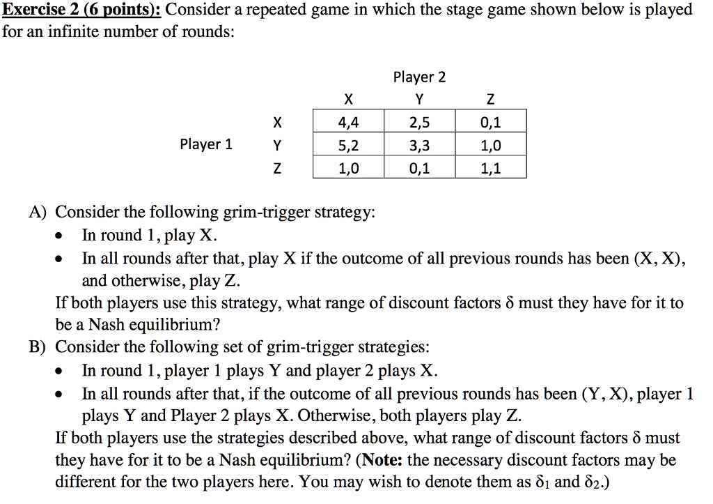 Problem 1. Consider again the repeated game in