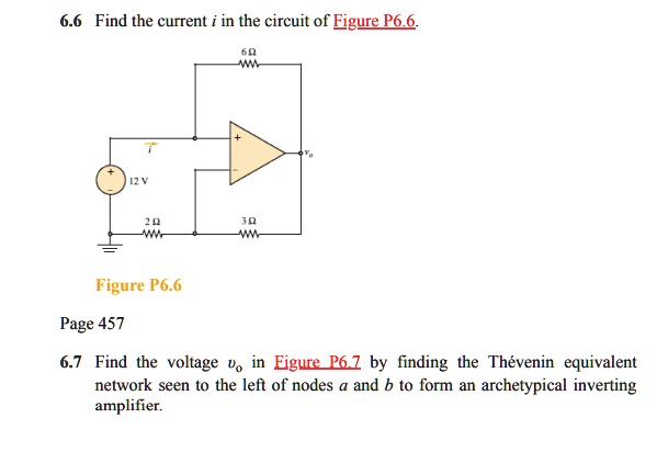 SOLVED: 6.6 Find the current i in the circuit of Figure P6.6 6 W 2 3 W ...