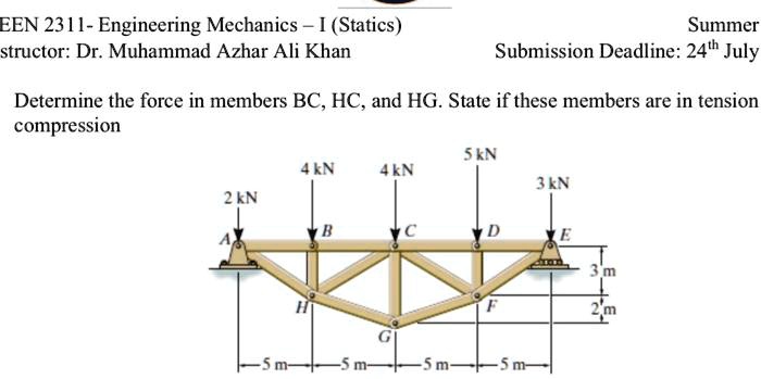 SOLVED: EEN2311-Engineering Mechanics-I(Statics) structor:Dr ...