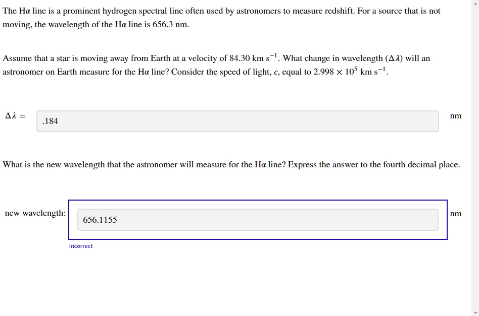the ha line is prominent hydrogen spectral line often used by ...