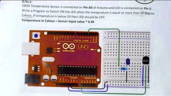 SOLVED: IT'OND LM35 Temperature Sensor is connected on Pin A0 of ...