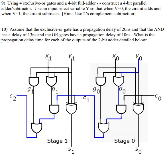 SOLVED: Using 4 Exclusive-or Gates And A 4-bit Full-adder, Construct A ...