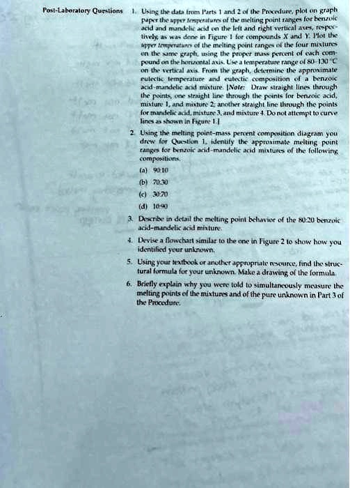 SOLVED: Texts: Post-Laboratory Questions Using the data from Parts 1 ...