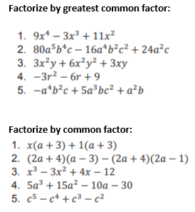 Solved Factorize By Greatest Common Factor 1 9 X 4 3 X 3 11 X 2 2 80 A 5 B 4 C 16 A 4 B 2 C 2 24 A 2 C 3 3 X 2 Y 6 X 2 Y 2 3 X Y