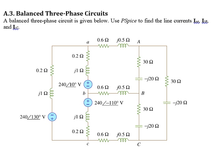 SOLVED: A.3. Balanced Three-Phase Circuits A Balanced Three-phase ...