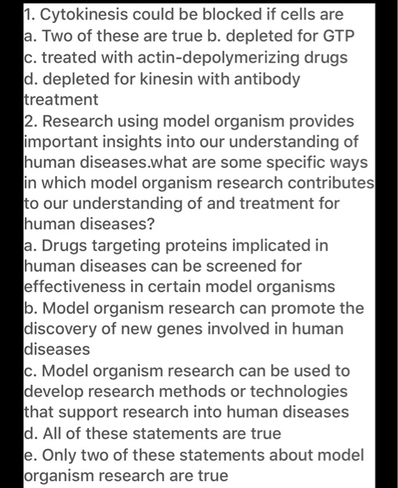 Which Of These Statements About Drugs Is True SOLVED: Cytokinesis could be blocked if cells are a. Two of these are