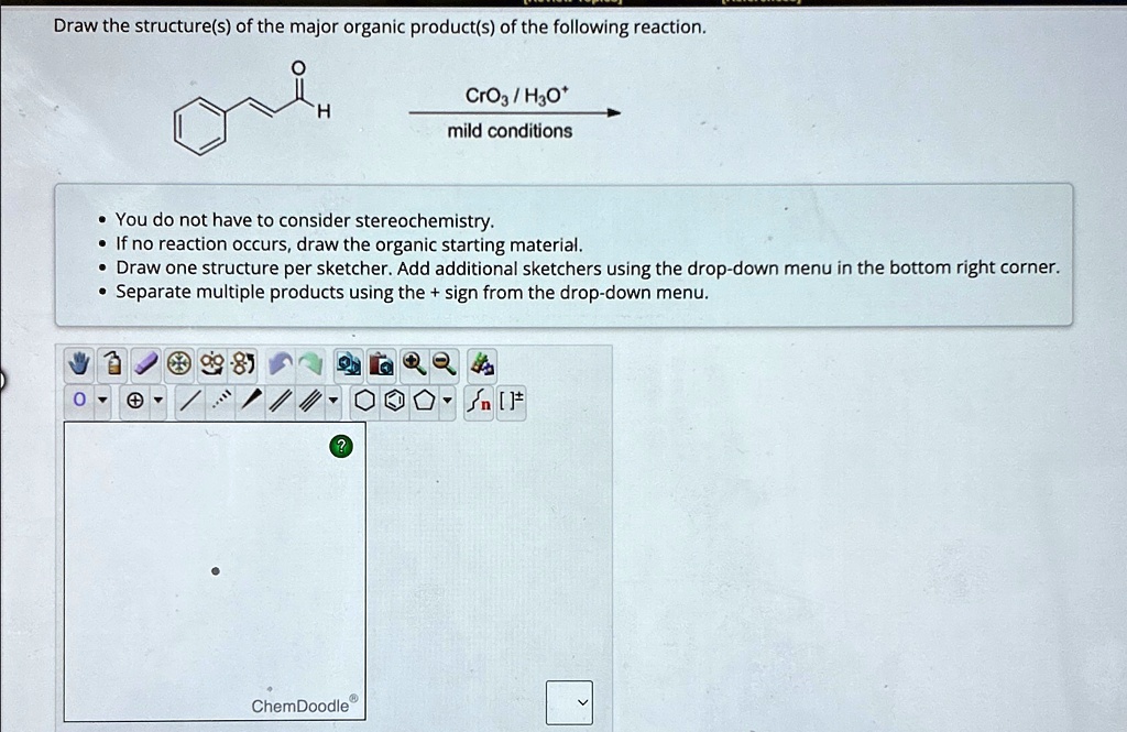 Draw the structure(s) of the major organic product(s) of the following ...