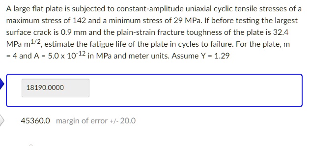 SOLVED: A large flat plate is subjected to constant-amplitude uniaxial ...