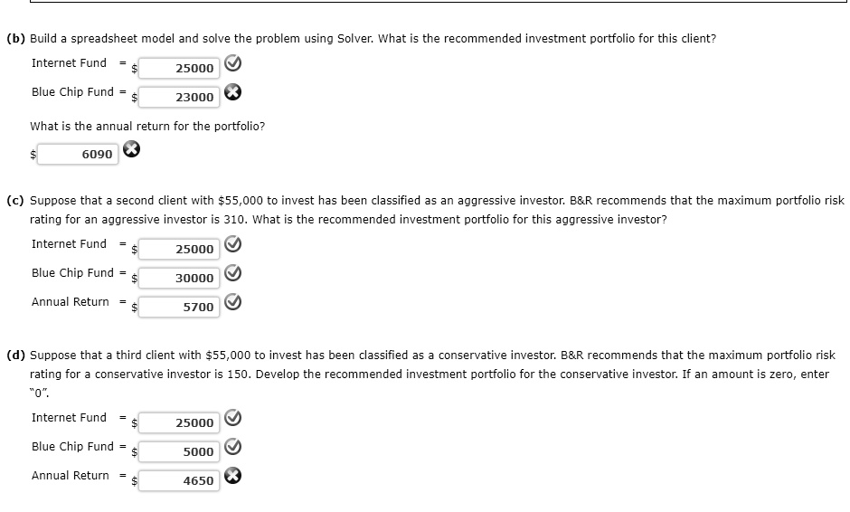 SOLVED: (b) Build Spreadsheet Model And Solve The Problem Using Solver ...