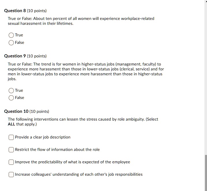 SOLVED Question 8 10 points True or False About ten percent of