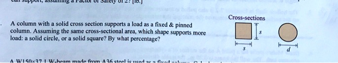 Ask Column A column with a solid cross section supports a load as a...