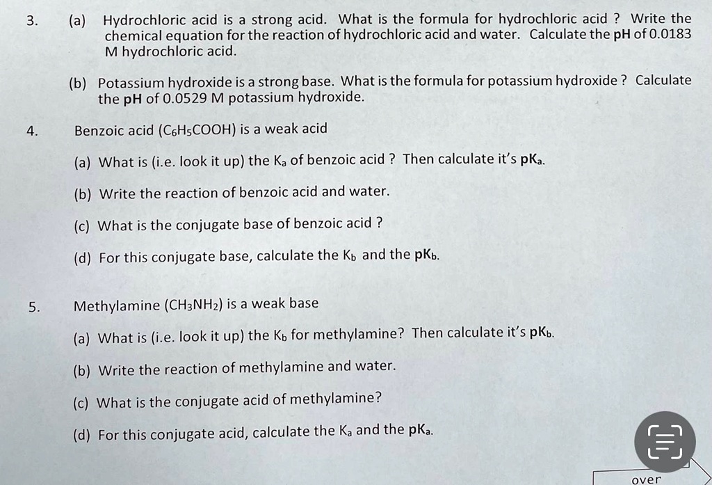 SOLVED a Hydrochloric Acid Is A Strong Acid What Is The Formula For solved-a-hydrochloric-acid-is-a-strong-acid-what-is-the-formula-for
