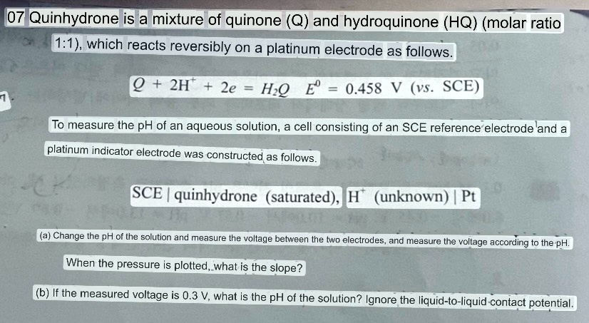 Quinhydrone Electrode Diagram