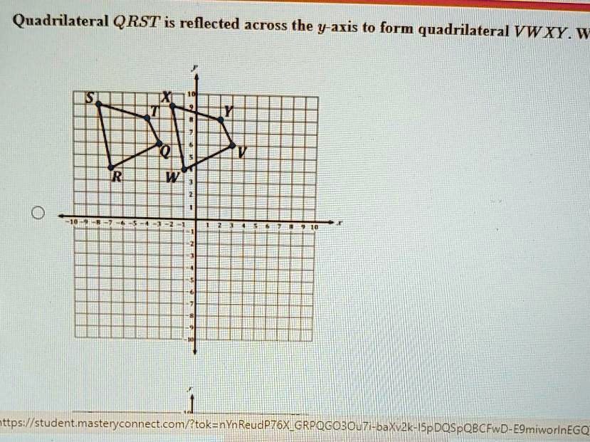 SOLVED: Quadrilateral QRST is reflected across the y-axis to form ...