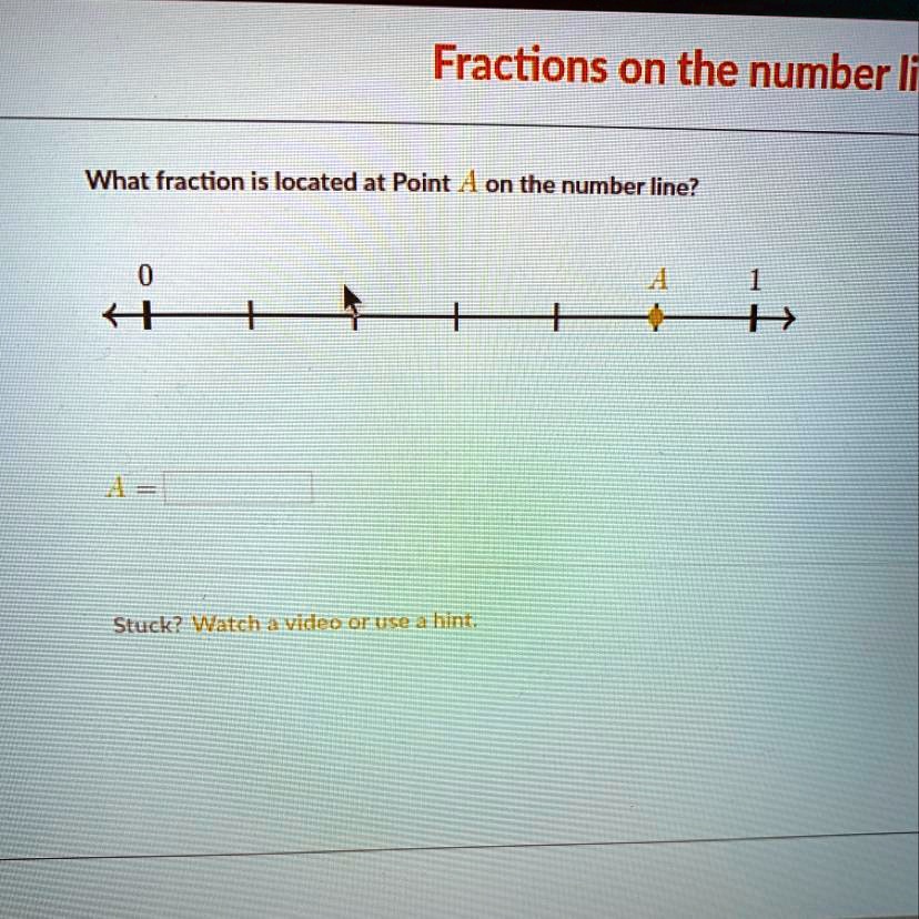 Fractions on the number li What fraction is located at Point A on the ...