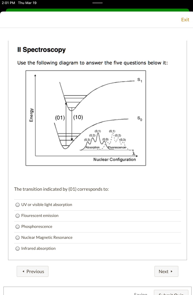 SOLVED 201 PM Thu Mar 19 Exit Spectroscopy Use the following diagram