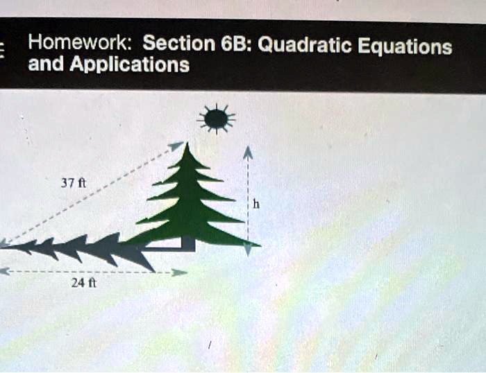 Homework: Section 6B: Quadratic Equations and Applications
37 ft
24 ft
h