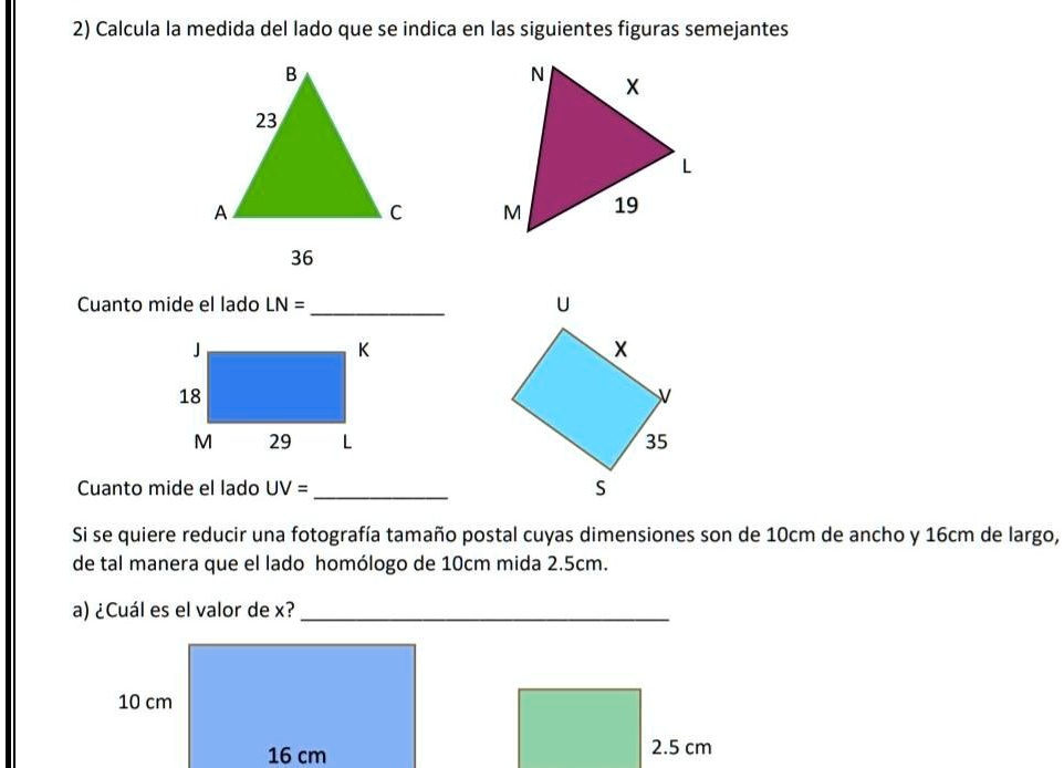 SOLVED: Me pueden pasar la respuestas porfas 2) Calcula la medida del ...