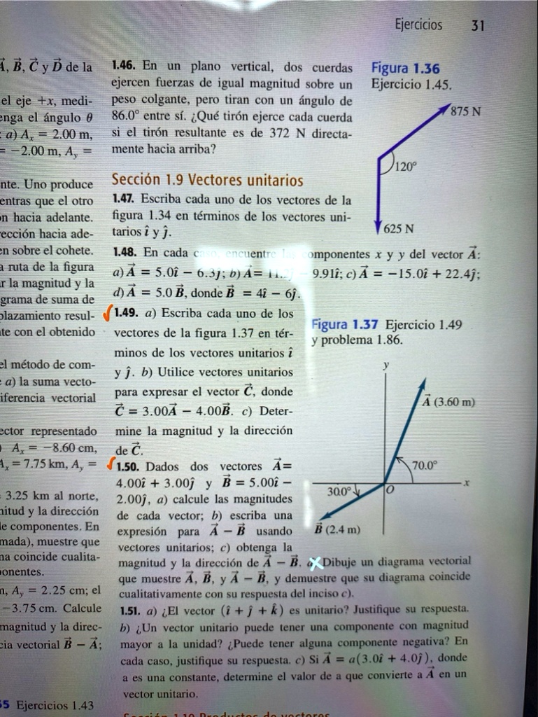 a escriba cada uno de los vectores de la figura 137 en terminos de los vectores unitarios i y j b utilice vectores unitarios 1 para expresar el vector c donde c 300a 400b c determine la magn 06238