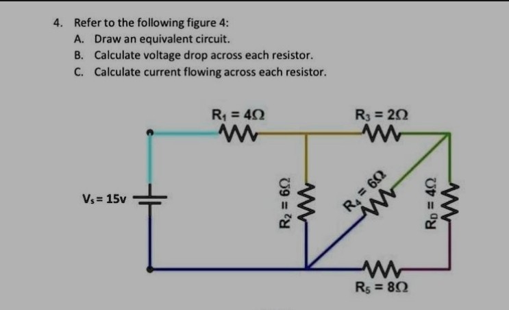 Solved 4 Refer To The Following Figure 4 A Draw An Equivalent Circuit B Calculate Voltage 0105