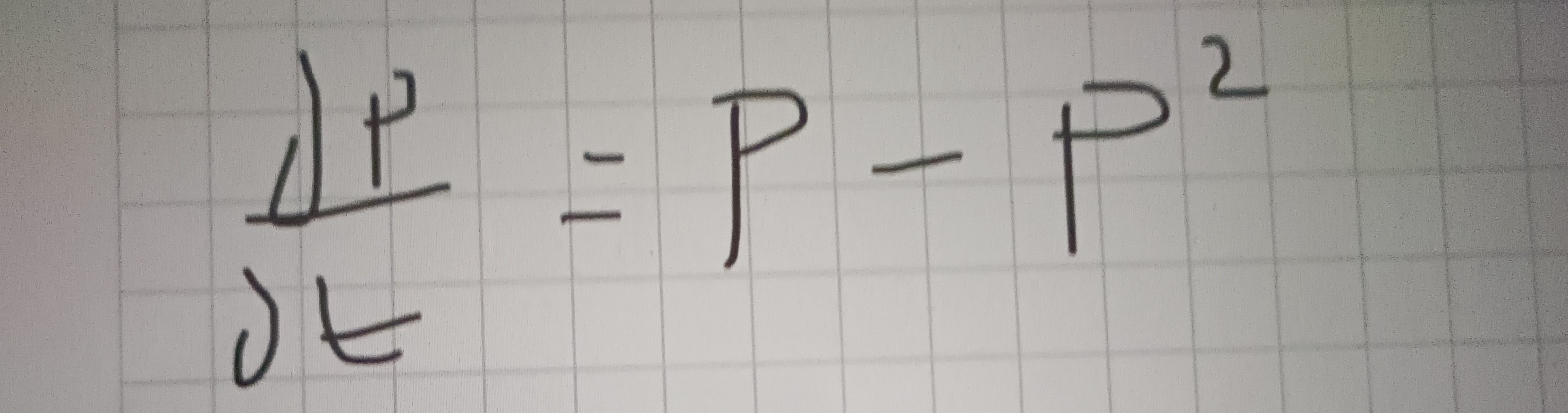 (∂ p)/(∂ t)=P-p^2