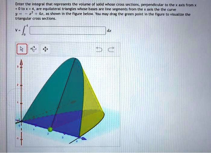 SOLVED Enter the integral that represents the volume of a solid whose