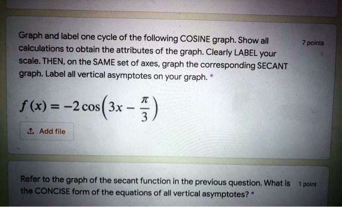 Label Cos Graph Example SOLVED:Graph and label one cycle of the following COSINE graph: Show ...