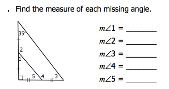 SOLVED Find The Measure Of Each Missing Angle M 1 M 2 M 3