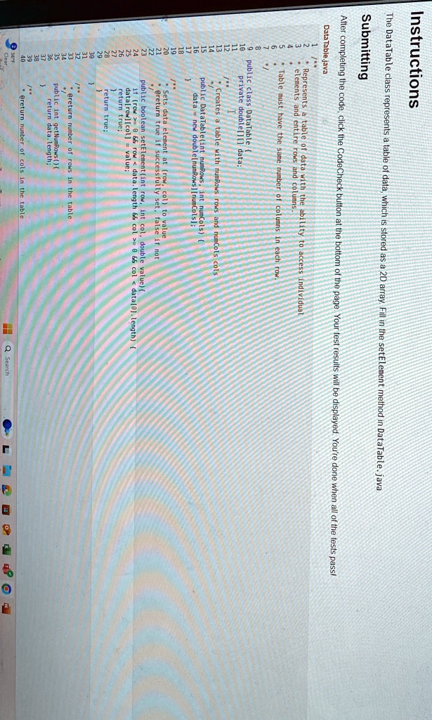instructions the datatable class represents a table of data which is ...