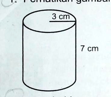 SOLVED: 1. Hitunglah luas permukaan tabung pada gambar di atas..