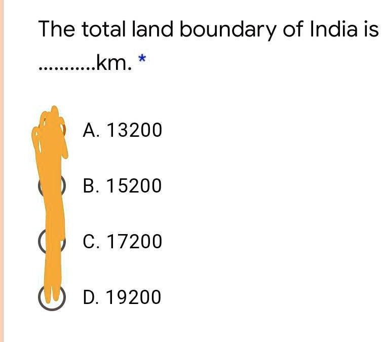 solved-the-total-land-boundary-of-india-is-km