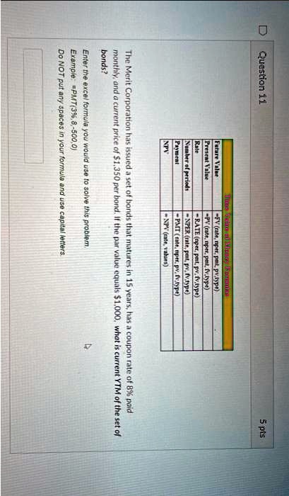Example Word Problem For Pmt Question 11 Futare Value Present Value Rate Number of...